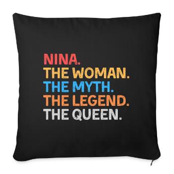Nina La Femme Le Mythe La Légende La Reine - Housse de coussin décorative 45 x 45 cm - noir - Devant
