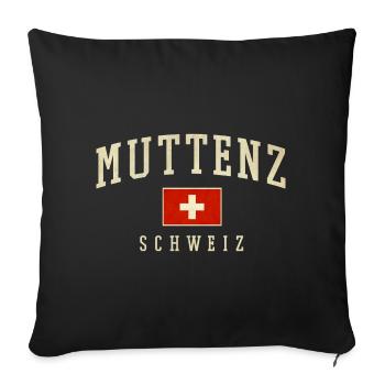 Emblème vintage Muttenz Suisse - Housse de coussin décorative 45 x 45 cm - noir - Devant