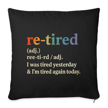 Retirement Pension Definition Retiree Humor Funny - Sofa pillowcase 17,3'' x 17,3'' (45 x 45 cm) - black - Front