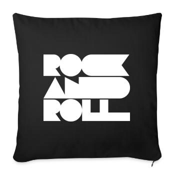 Rock and Roll Geometric Bold Cool Typography - Sofa pillowcase 17,3'' x 17,3'' (45 x 45 cm) - black - Front