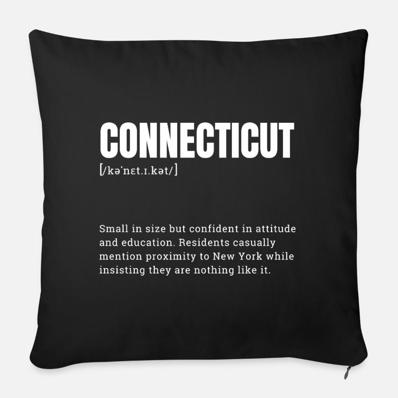 Connecticut Attitude Glyph - Sofa pillowcase 17,3'' x 17,3'' (45 x 45 cm) - black