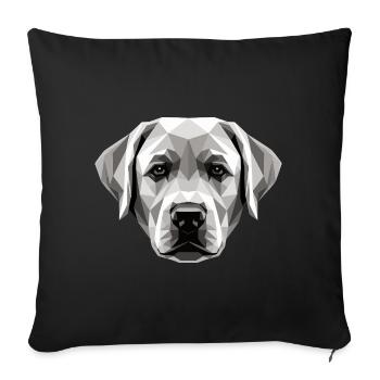 Le chien Labrador Retriever adore les jeunes labradors mignons - Housse de coussin décorative 45 x 45 cm - noir - Devant