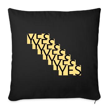 YES – Step statement in gold - Sofa pillowcase 17,3'' x 17,3'' (45 x 45 cm) - black - Front