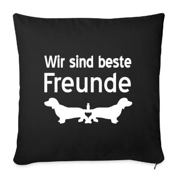 Dachshund - Sofa pillowcase 17,3'' x 17,3'' (45 x 45 cm) - black - Front