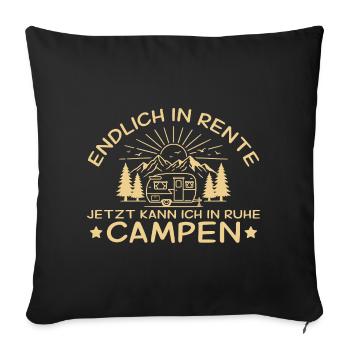 Retraite de la caravane de camping à la retraite - Housse de coussin décorative 45 x 45 cm - noir - Devant