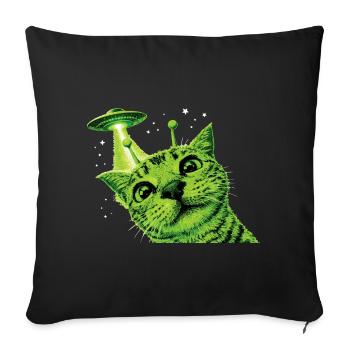 OVNI Alien Cat - Housse de coussin décorative 45 x 45 cm - noir - Devant
