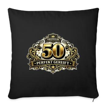 50. Geburtstag Premium Ornament - Sofakissenbezug 45 x 45 cm - Schwarz - Vorne