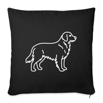 Golden Retriever weiss - Sofakissenbezug 45 x 45 cm - Schwarz - Vorne