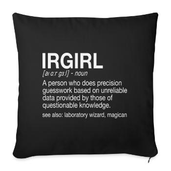 FTIR Infrared Spectroscopy Girl Chemistry - Sofa pillowcase 17,3'' x 17,3'' (45 x 45 cm) - black - Front