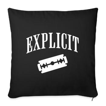 Motif explicite de lame de rasoir - Housse de coussin décorative 45 x 45 cm - noir - Devant