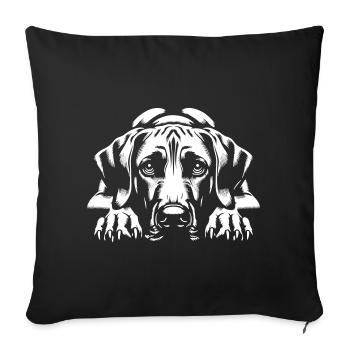 Rhodesian Ridgeback « Édition Noire » - Housse de coussin décorative 45 x 45 cm - noir - Devant