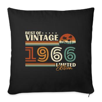 1966 Vintage Retro Geburtstagsgeschenk - Sofakissenbezug 45 x 45 cm - Schwarz - Vorne