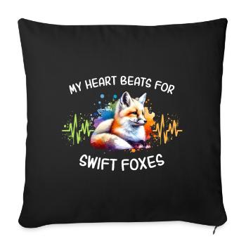 Swift Fox Heart Line - Sofa pillowcase 17,3'' x 17,3'' (45 x 45 cm) - black - Front