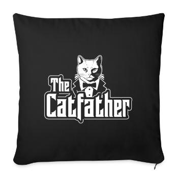 The Catfather Katzenpapa Katzenbesitzer  - Sofakissenbezug 45 x 45 cm - Schwarz - Vorne