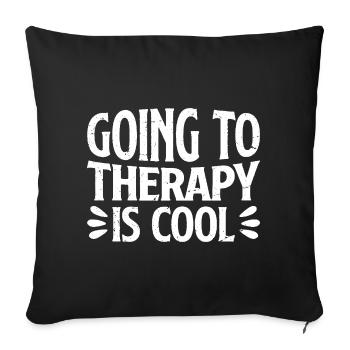 going to therapy is cool - Sofa pillowcase 17,3'' x 17,3'' (45 x 45 cm) - black - Front