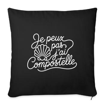 Je peux pas j'ai Compostelle - Housse de coussin décorative 45 x 45 cm - noir - Devant