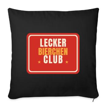 Lecker Bierchen Club Bier Team lustiger Spruch - Sofakissenbezug 45 x 45 cm - Schwarz - Vorne