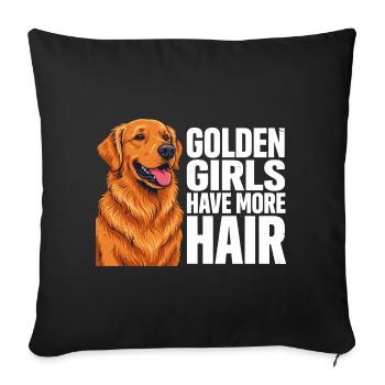Golden Girls Have More Hair Golden Retriever - Housse de coussin décorative 45 x 45 cm - noir - Devant