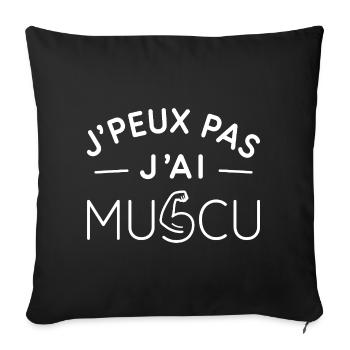Musculation Humour Cadeau Passionné de Fitness - Housse de coussin décorative 45 x 45 cm - noir - Devant