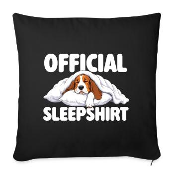 Offizielles Schlafshirt – Niedliche Basset Hound Dog Mom - Sofakissenbezug 45 x 45 cm - Schwarz - Vorne
