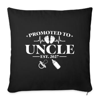 Pregnancy Announcement 2027 Promoted to Uncle - Sofakissenbezug 45 x 45 cm - Schwarz - Vorne