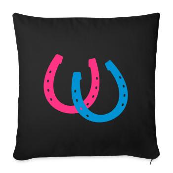 Pony Horse Riding Horseshoes Rider - Housse de coussin décorative 45 x 45 cm - noir - Devant