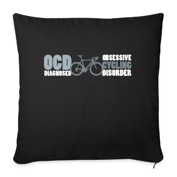 OCD Cycling T Shirt - Sofa pillowcase 17,3'' x 17,3'' (45 x 45 cm) - black - Front