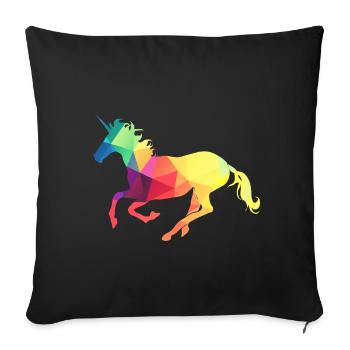 Colorful Unicorn - Sofa pillowcase 17,3'' x 17,3'' (45 x 45 cm) - black - Front