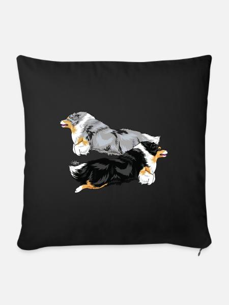 sheltiepair2 - Housse de coussin décorative 45 x 45 cm - noir