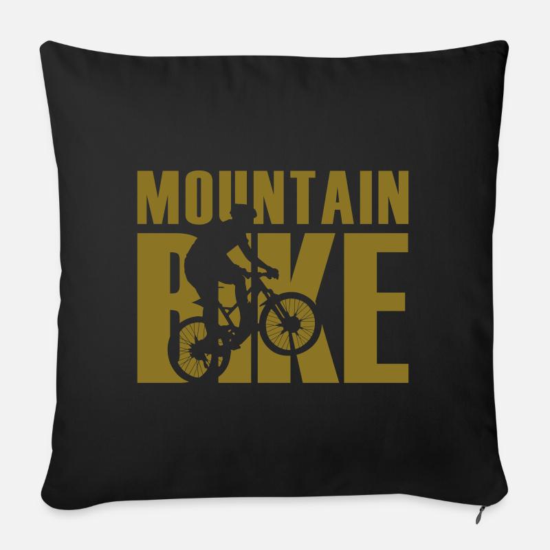 Mountain Design Bike (MTB) pour les cyclistes - Housse de coussin décorative 45 x 45 cm - noir