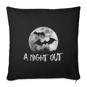 Fledermäuse nachts beim Vollmond unterwegs - Sofakissenbezug 45 x 45 cm - Schwarz - Vorne