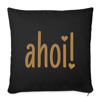 Ahoi heart ahoy heart - Sofa pillowcase 17,3'' x 17,3'' (45 x 45 cm) - black - Front