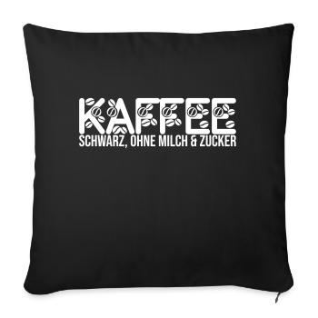 Café - noir, sans lait et sans sucre - Housse de coussin décorative 45 x 45 cm - noir - Devant