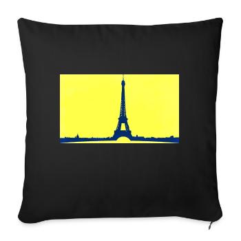 Eiffel Tower in abstract - Sofa pillowcase 17,3'' x 17,3'' (45 x 45 cm) - black - Front