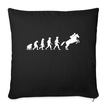 Evolution Reitsport Reiten Reiter Pferdesport - Sofakissenbezug 45 x 45 cm - Schwarz - Vorne
