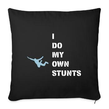 I do my own stunts, Jump! - Sofakissenbezug 45 x 45 cm - Schwarz - Vorne
