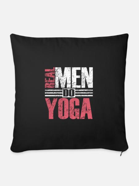 Real Men Do Yoga - Sofakissenbezug 45 x 45 cm - Schwarz