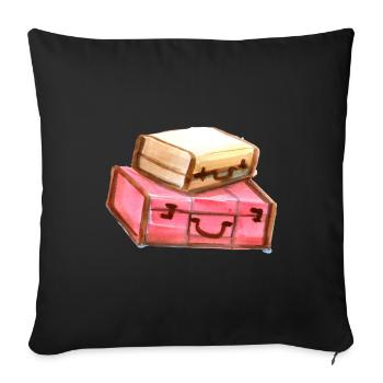 Circus watercolor suitcase - Sofa pillowcase 17,3'' x 17,3'' (45 x 45 cm) - black - Front