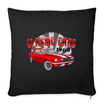 Classic Cars - V8 US Classic Muscle Car - Sofa pillowcase 17,3'' x 17,3'' (45 x 45 cm) - black - Front