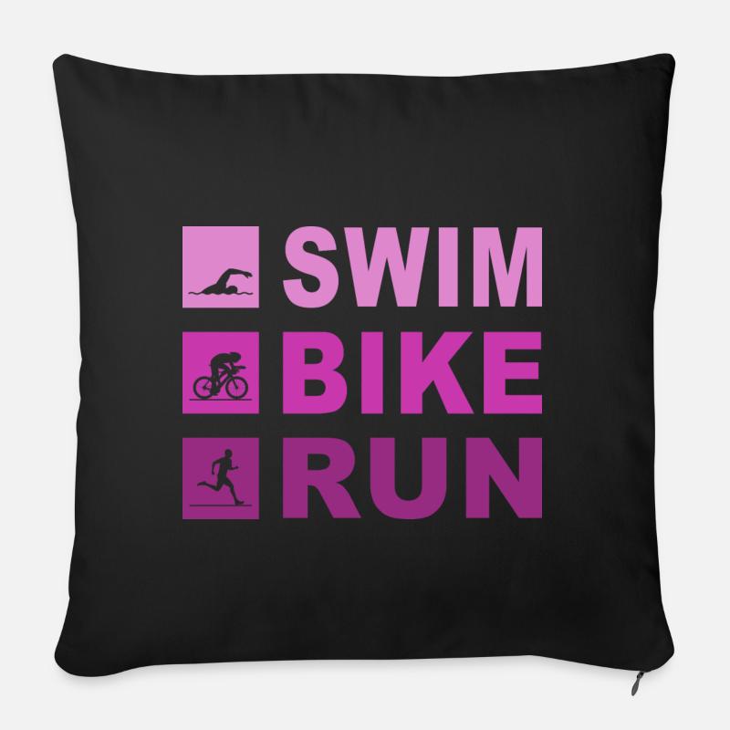 Triathlon - Sofakissenbezug 45 x 45 cm - Schwarz