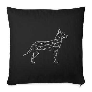 Berger Allemand Malinois Géométrique - blanc - Housse de coussin décorative 45 x 45 cm - noir - Devant