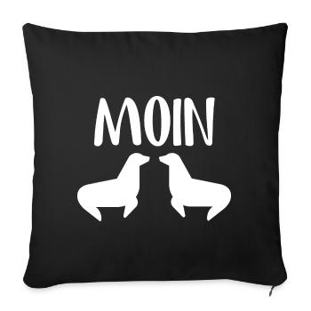 Moin Robben - Sofakissenbezug 45 x 45 cm - Schwarz - Vorne