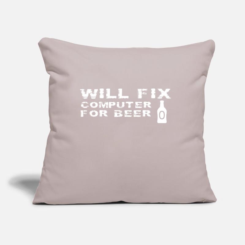 Will Fix Computer For Beer Funny Tech Support Sofa pillowcase 17,3'' x 17,3'' (45 x 45 cm)