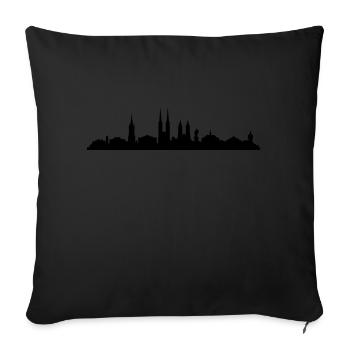 Skyline Halle / Saale - Sofakissenbezug 45 x 45 cm - Schwarz - Vorne