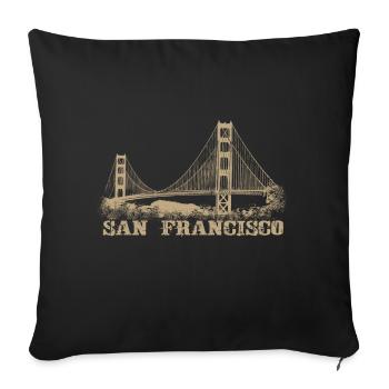 San Francisco Golden Gate Bridge Brücke USA - Sofakissenbezug 45 x 45 cm - Schwarz - Vorne