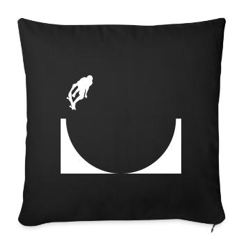 Skater Skate Skateboard Sk8 Halfpipe - Housse de coussin décorative 45 x 45 cm - noir - Devant