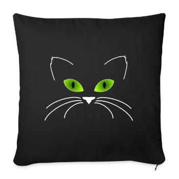 Cat cat - Sofa pillowcase 17,3'' x 17,3'' (45 x 45 cm) - black - Front