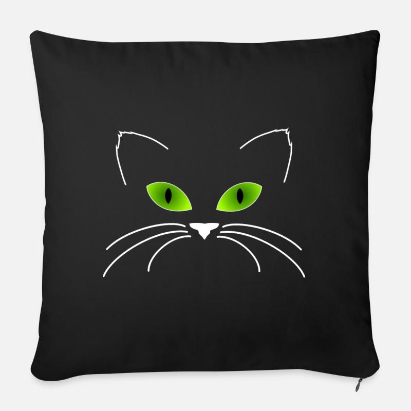 Chat chat - Housse de coussin décorative 45 x 45 cm - noir