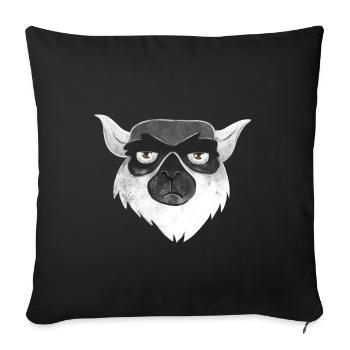 Grumpy unhappy lemur face - Sofa pillowcase 17,3'' x 17,3'' (45 x 45 cm) - black - Front