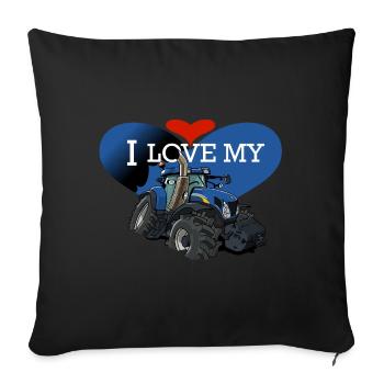 0841 0846 J'aime mon NH - Housse de coussin décorative 45 x 45 cm - noir - Devant